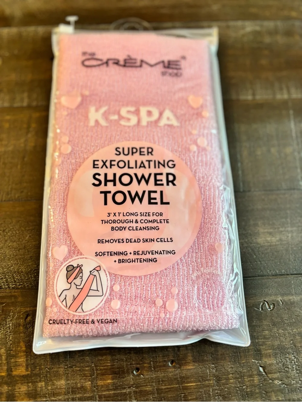 Crème K-Spa Pink Super Exfoliating Shower Towel